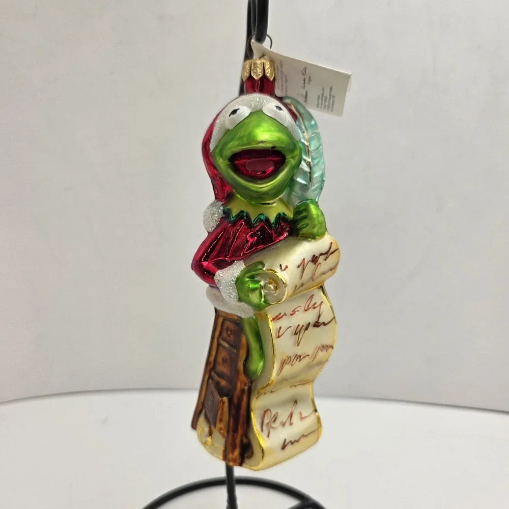 Christopher Radko Kermit Muppets Checking It Twice 1997 Glass Christmas Ornament